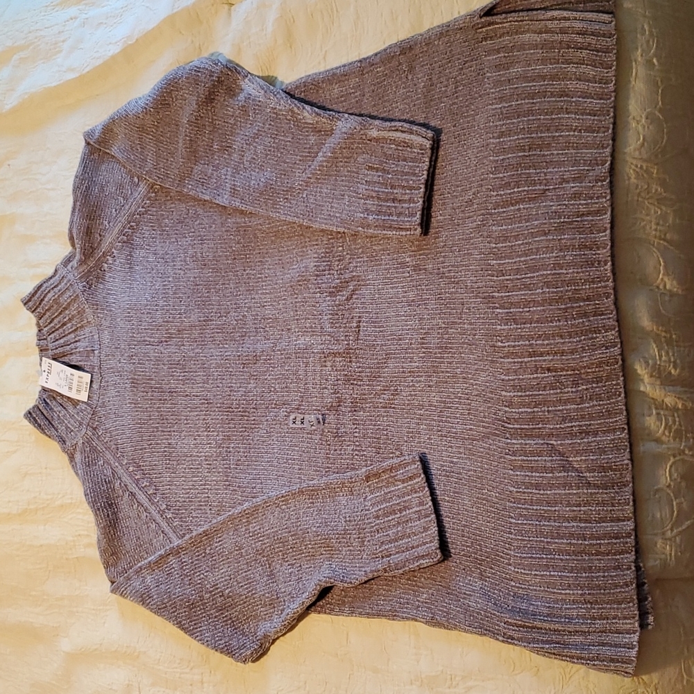 Express mock turtleneck soft taupe sweater